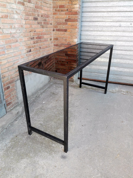 mostrador estante comercial metal cristal negro 56.5x171.6x0.7 106x180x65.2 1u